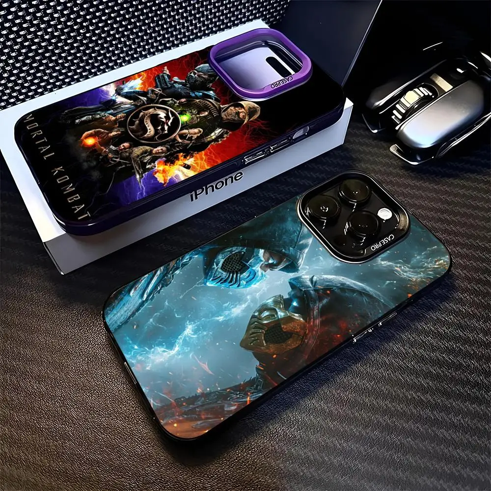 Чехол для телефона Mortal Kombat iphone 16 15 14 13 11 12 Pro Max Xr X Xs Plus черный серебристый жесткий