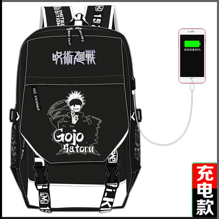 

Рюкзак для путешествий аниме juютсу Kaisen для мужчин и женщин, школьная сумка для ноутбука, ранец с USB #5