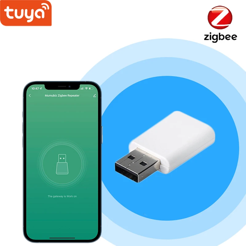 

Tuya Smart Life Zigbee 3.0 Repeater ,Gateway Hub USB Signal Extender ,Mini Design, Zigbee Booster to Extend Range of Connection