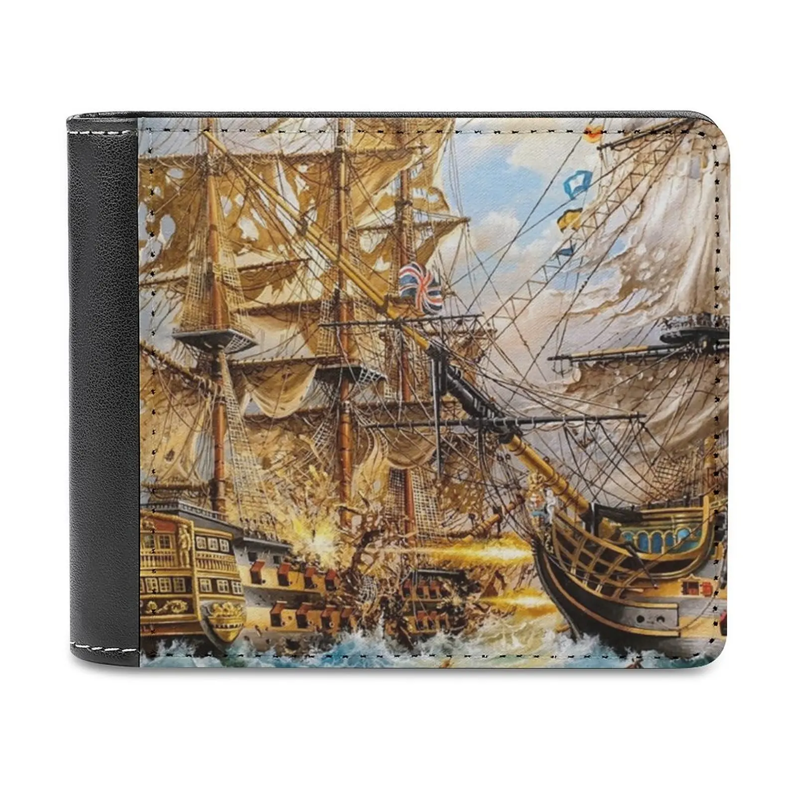 

Классический мужской бумажник с рисунком Battle Of Trafalgar, Модный высококачественный кошелек с рисунком, военно-морской историей