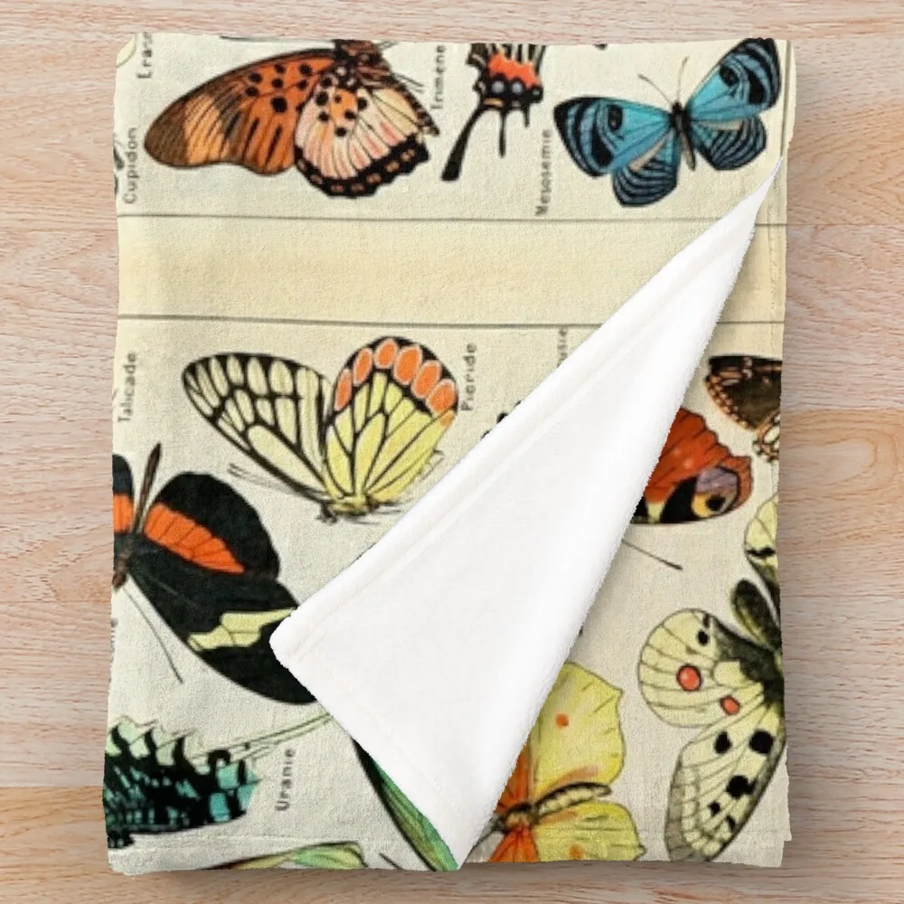 Винтажные французские таблицы бабочек от Адольфа миллота муслиновые пледы