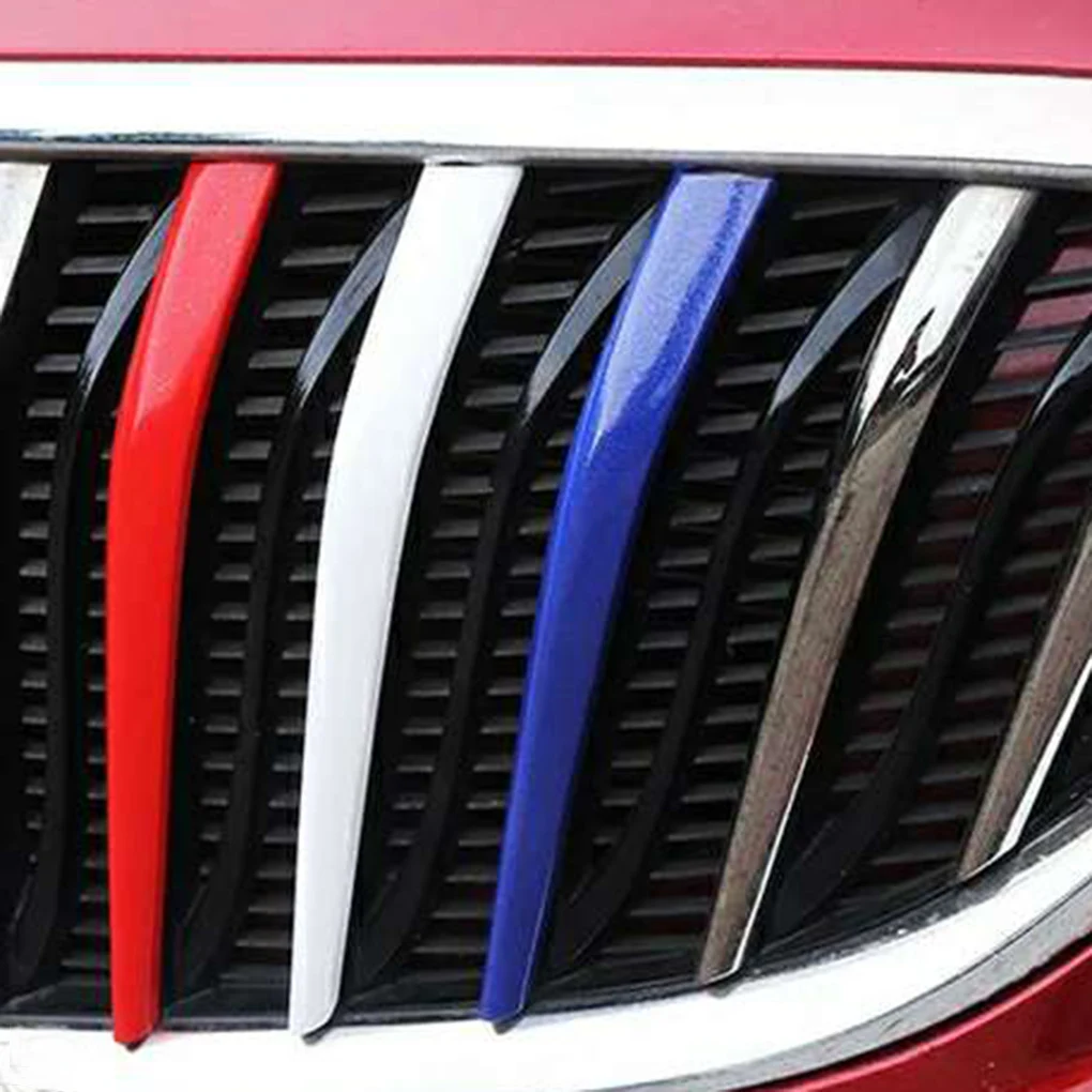 

3pcs Replacement for Buick Excelle 15-17 Regal 14-16 Tricolor Stripe Car Decoration ABS Clips Front Grille Trim Sticker