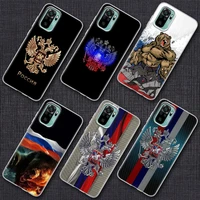 russia russian flags emblem phone case for xiaomi redmi note 9s 8 11 7 9 10 pro 10s 11s clear cover red mi note 8pro k40 cases
