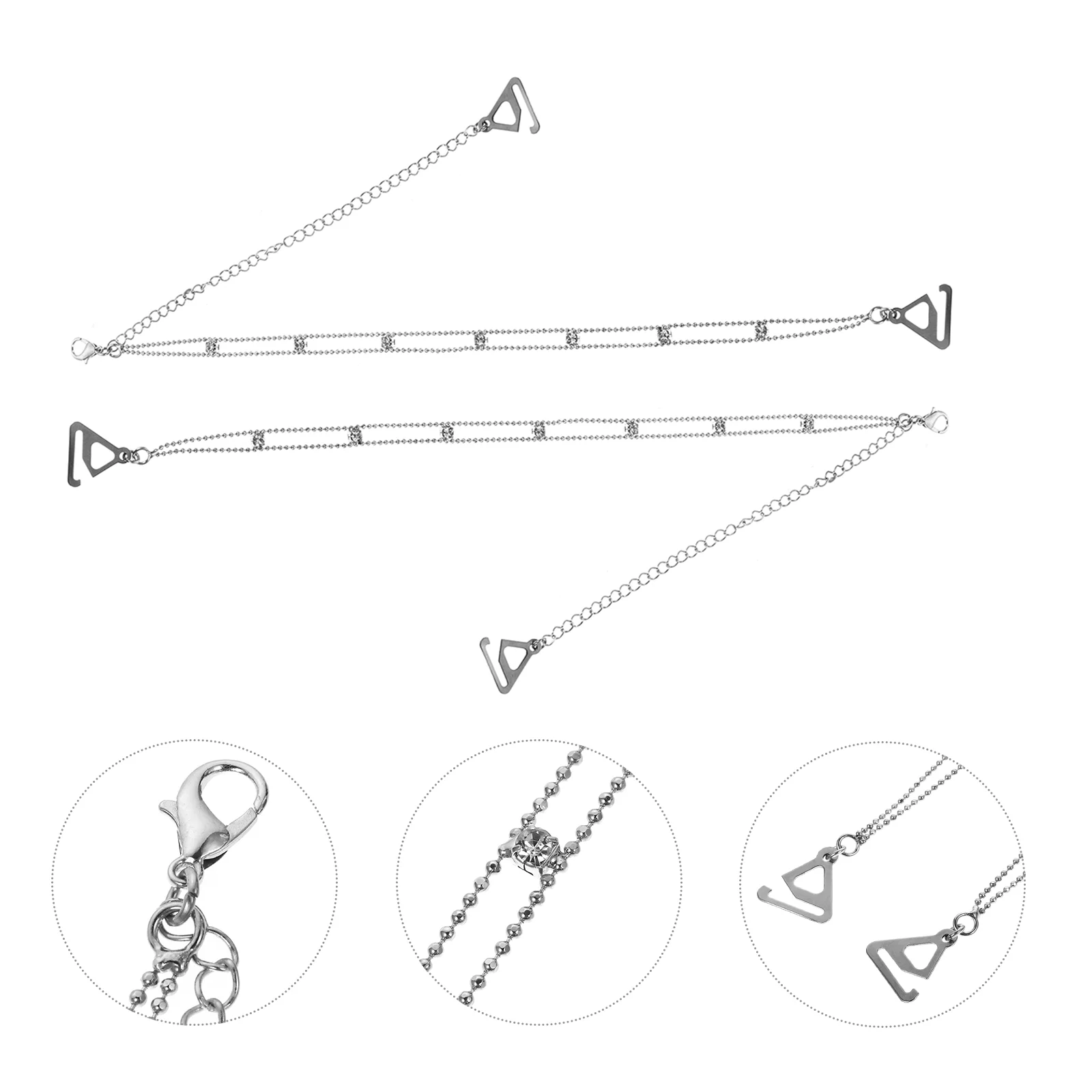 

Straps Chain Strap Shoulder Rhinestoneinvisible Body Extension Bling Dress Holder Skid Waise Belt Replacementcrystalsummer