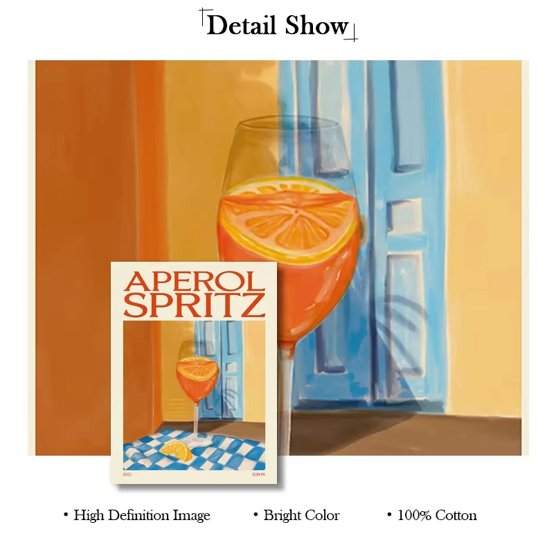 Современный стиль принты плакатов с фруктовым соком Сангрия напиток Negroni холст