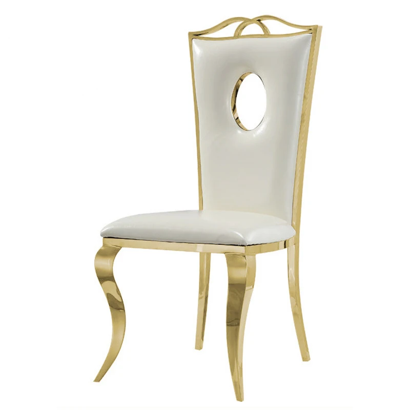 

High back wedding dinning dining chair industrial Furniture metal Modern Design Luxury velvet silver gold color