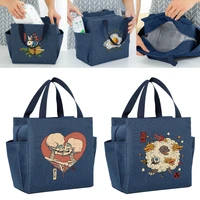 portable insulated lunch cooler bag cute japan pattern dinner bags multifunction large capacity school picnic thermal food packs