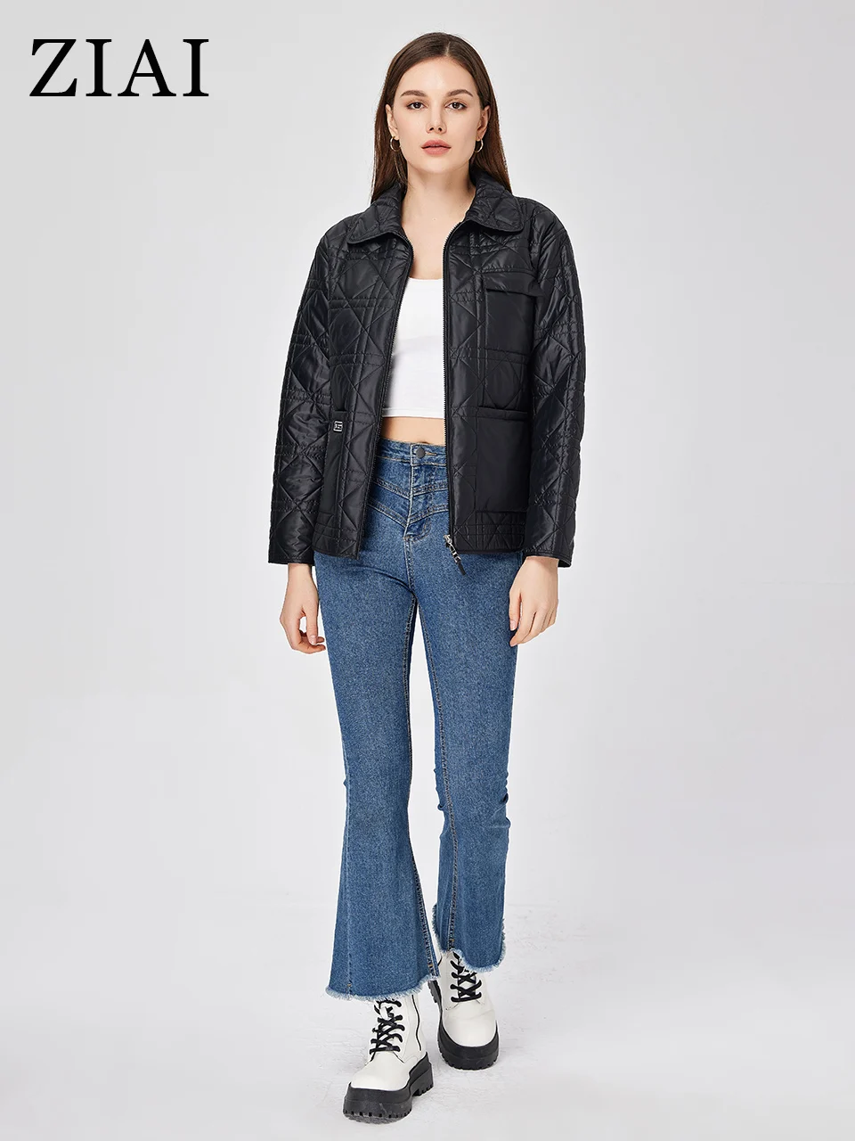 ZIAI 2023 New Women's spring jacket Classic Short Women's cotton suit parkas Casual Thin Cotton coat women ZM-20341