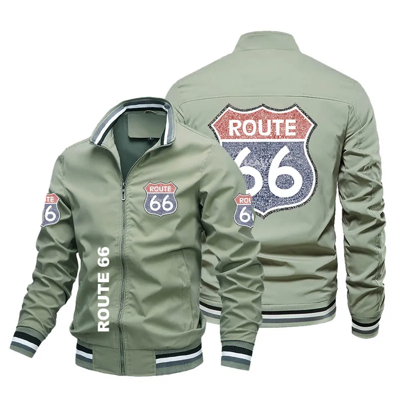 

New Fall/winter 2023 Men's Polychrome Polaris Cardigan Jacket, Long-sleeved Sweatshirt Fashionable Zipper Jacket Route 66 Print