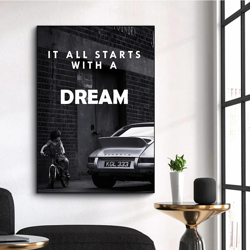 

It All Starts With a Dream Wall Art Canvas Painting Posters And Prints For Living Room No Frame