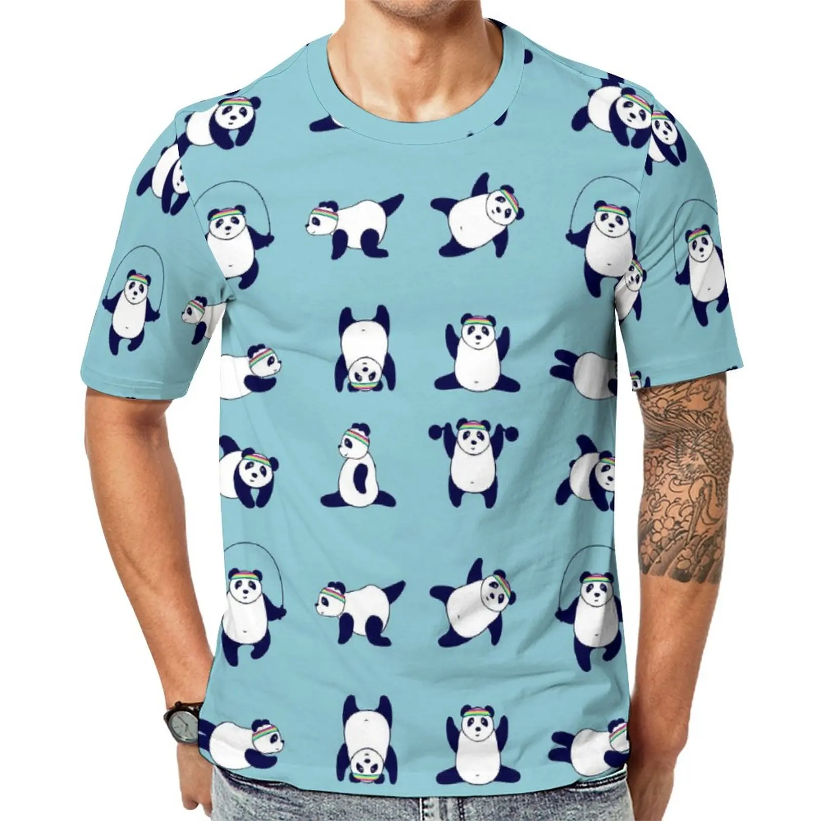 

Cool Panda T Shirt Funny Animal Print Popular T-Shirts Male Y2K Tee Shirt Original Short-Sleeve Printed Top Tees Plus Size