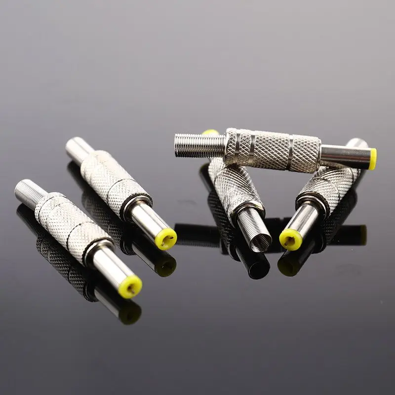 

5Pcs 6.0x2.1mm Metal Shell DC Power Jack Male Plug Metal Connector Adapter