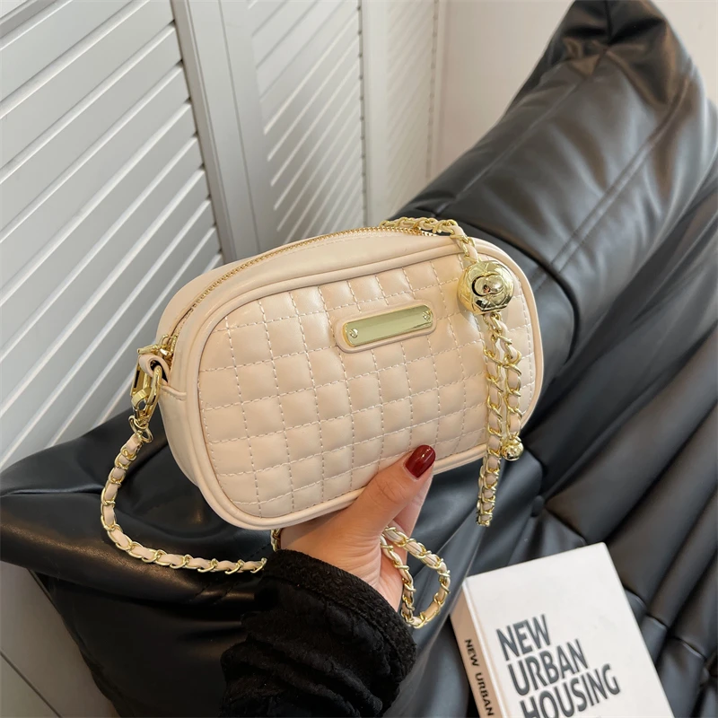 

Luxury Patent Leather Small Crossbody Bag for Women Chain Strap Diamond Lattice Women's Shoulder Bag Woman Purses and Handbags