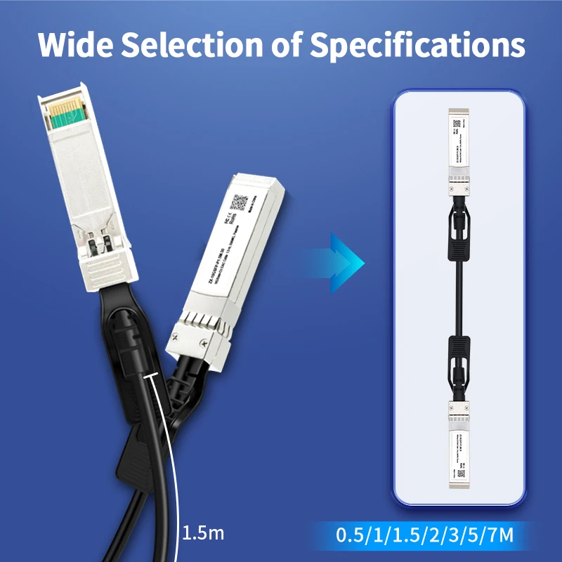 Кабель HORACO 10G SFP + DAC Twinax прямой медный пассивный AWG 24/30 совместимый с