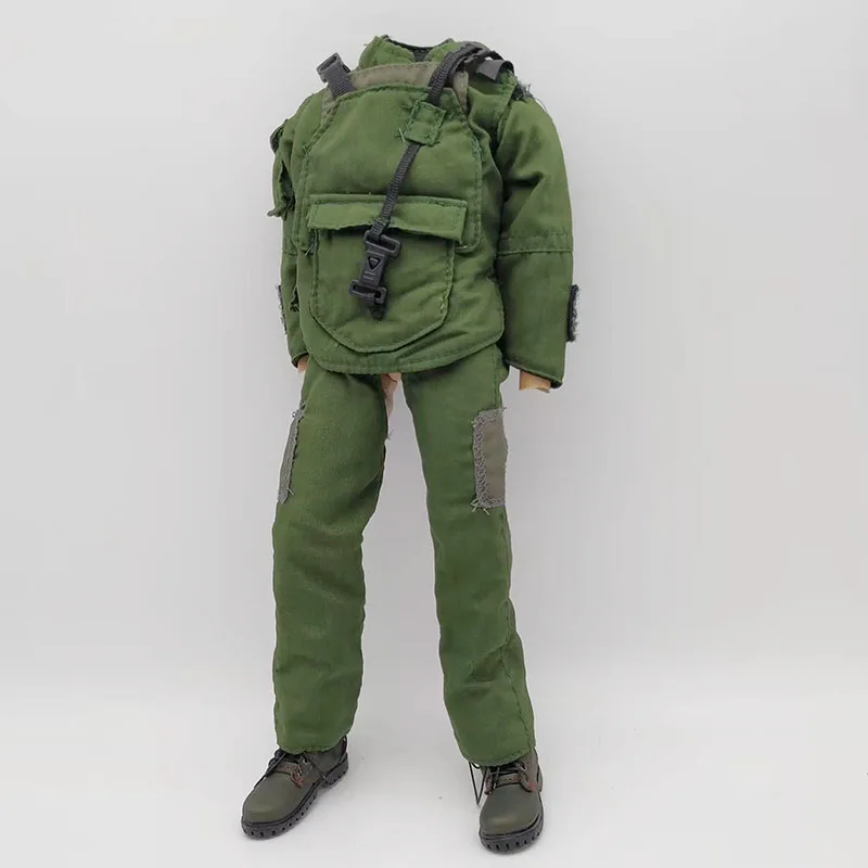 

1/6 Scale Green Bomb Dismantlement Suit Smock Suspenders with Shoes Open Crotch Pants Model for 12in Action Figure Doll Toy