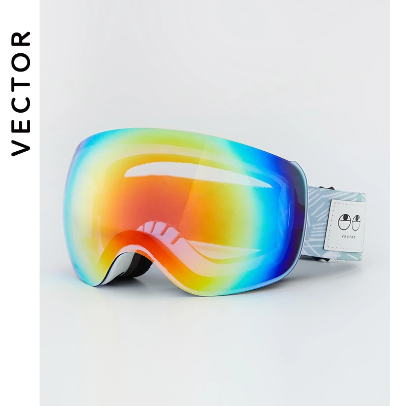 Rimless OTG Ski Goggles Spherical lenses Interchangeable Magnet Lens Skiing Snow Glasses Men Women UV400 Anti-fog Coatings