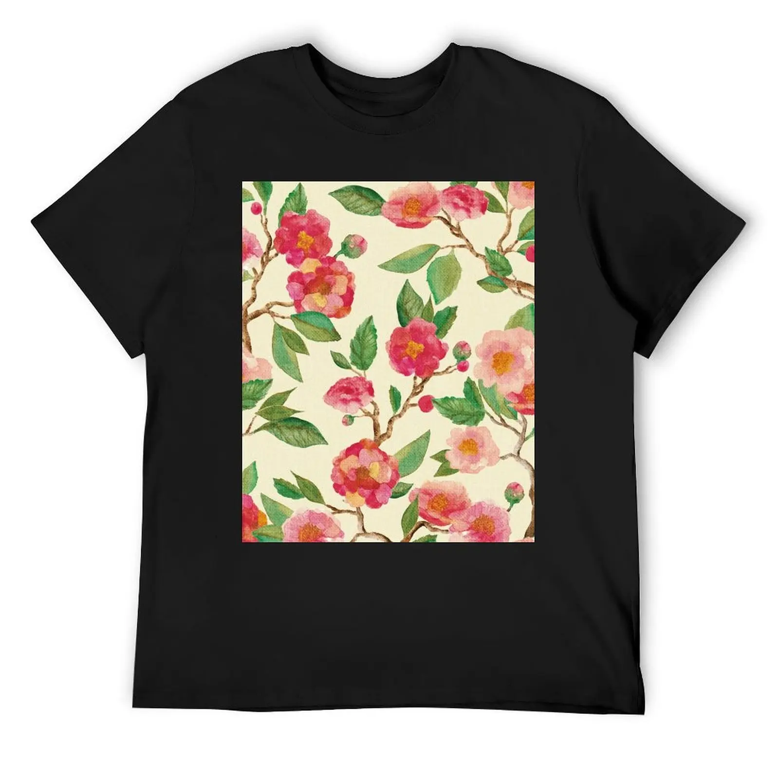 Футболка Camellia Japonica для любителей спорта корейская модная мужская футболка