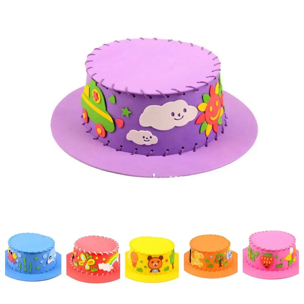 

Animal Handmade Sewing Eva Hat Cartoon Weaving Flowers 3D Toys Kindergarten
