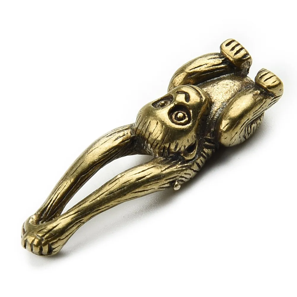 

Brass Monkey Figurine Mini Animal Statue Ornament 37x12x9mm Antique Craftsmanship For Office Living Room Cafe Desk Decor