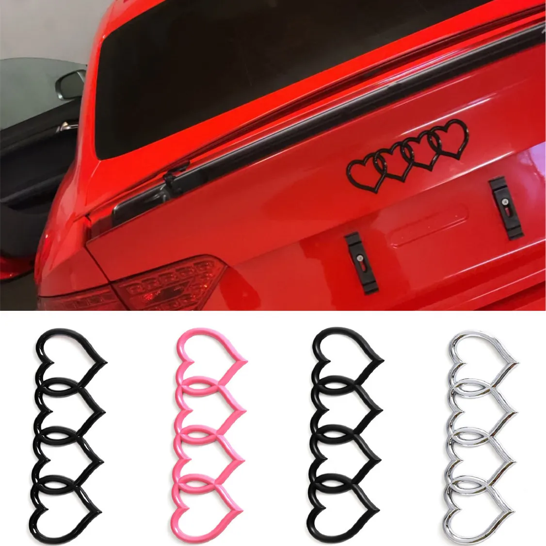 

Love Heart Logo Rear Trunk Tail Label Badge Emblem Decal Car Sticker for A4 A3 A5 A6 A4L B8 B7 B9 C6 C7 Replacement Accessories