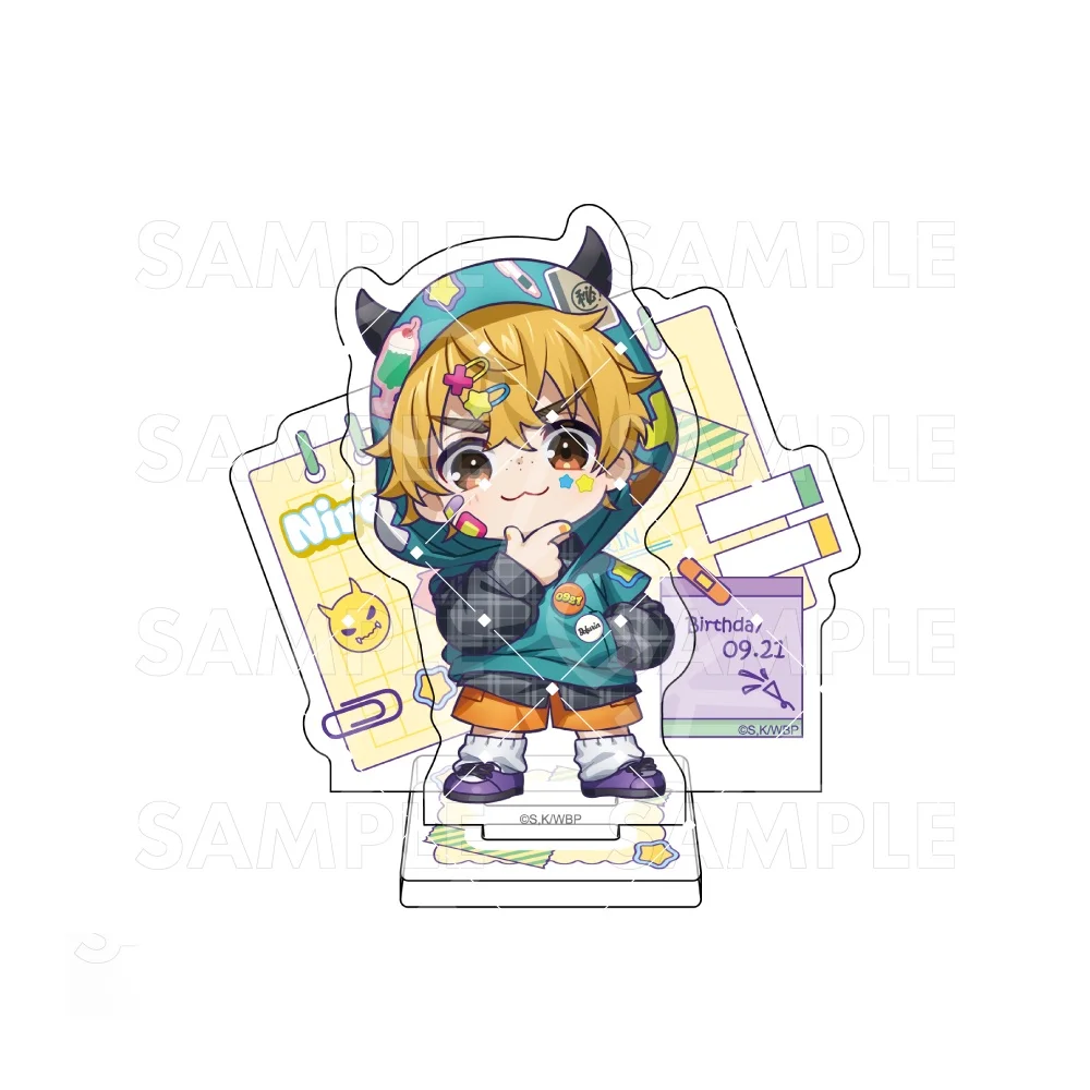Фото Брелок-подставка WIND BREAKER Chibi Hoodie Ver 10CM, двусторонний акриловый, аниме-фигурка Харука Сакура, Хадзиме Умемия, декор для стола №3