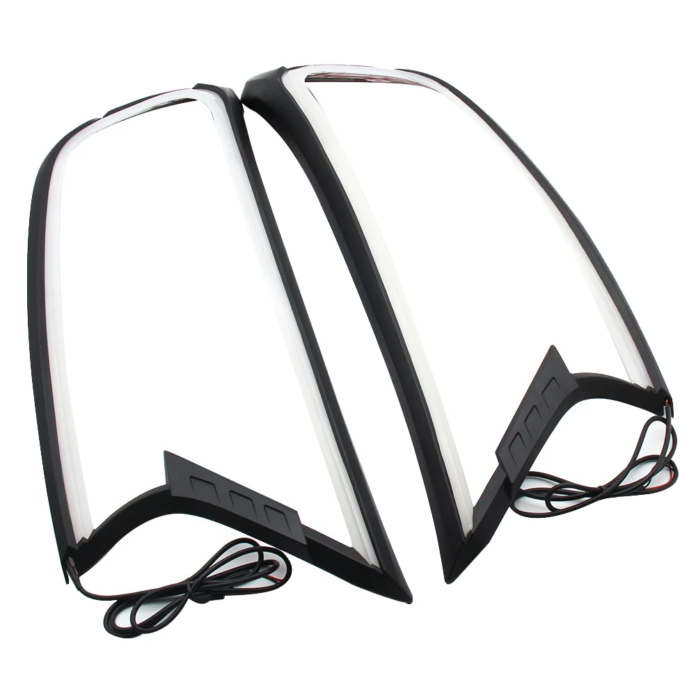 Черная светодиодная крышка фар ДХО накладка на капот дневные ходовые огни для Ford