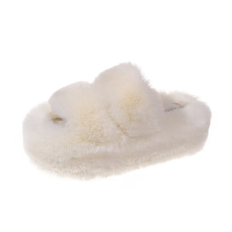 2023 New Women Slippers Autumn and Winter Fur Slippers Indoor Household Slippers Soft Bottom Solid Color Home Cotton Slippers