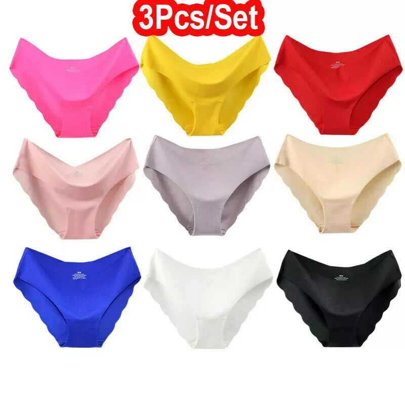 

Pcs Ice Silk Seamless Underwears Underwear Women Comfortable Cool Fashion Ladies Mid-waist Underwear Women Sexy Underwear
