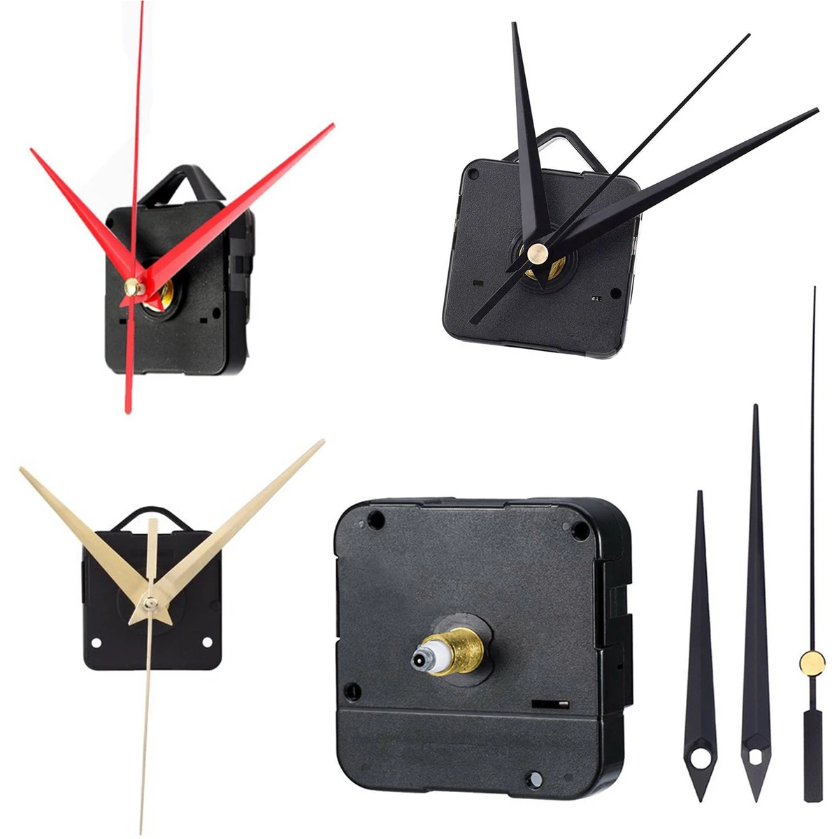 

2023 New Reverse Shaft Silent DIY Black Hands Quartz Movement Wall Clock Motor Mechanism Wall Long Spindle Repair Kit Parts