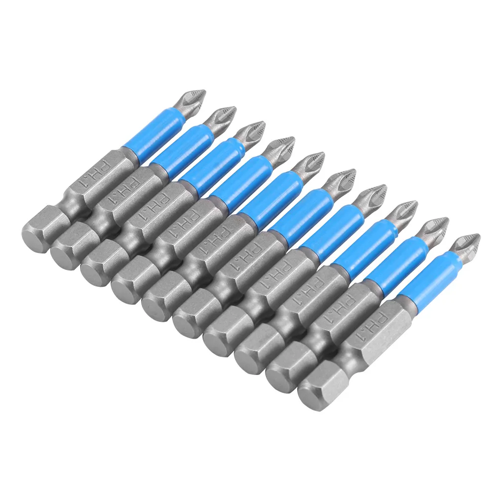 

10Pcs Magnetic Screwdriver Drill Bit 50mm Anti Slip Electric Hex Shank PH2 Cross Bit Drill Head Screwdriver Bits Hand Tools