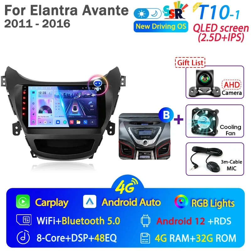 

Автомагнитола 12 Din на Android для Hyundai Elantra Avante I35 2011 2012 2013 2014 2015 2016 мультимедийный плеер GPS навигация Стерео DVD