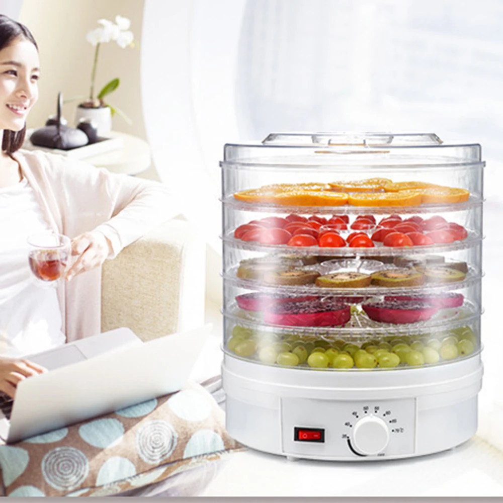 

350W 5 Plates Electric Food Dehydrator Machine 220V / 110V Food Dryer with Timer Display For Vegetable Fruit Meat Beef Jerky Tea