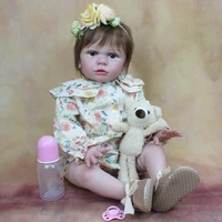 3d skin visible veins 60cm soft silicone reborn baby girl realistic finished painted dolls for children birthday surprise gift