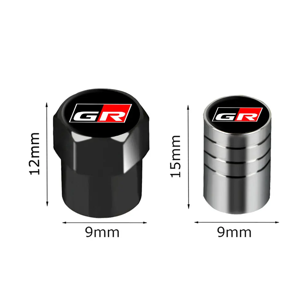 4PCS Car Stickers Universal Wheel Tire Stem Air Valve Caps Accessories Case For Toyota GR Gazoo Racing Sport Motor Styling - купить по