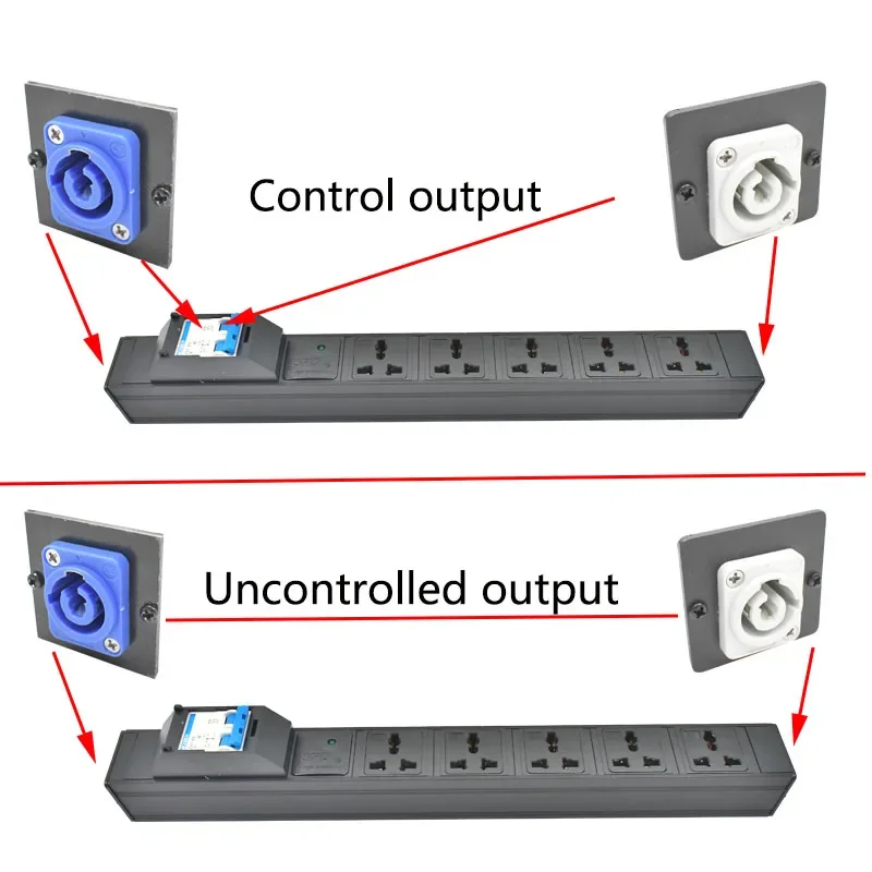 Фото PDU Power Strips Schuko Powerlink box audio 3P Авиационная вилка Универсальный выход SOCKET 20A Воздушный переключатель с защитой от перенапряжения №5