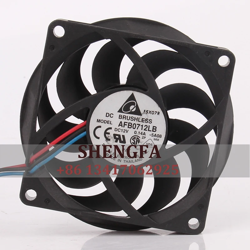 DELTA чехол вентилятор с двумя шарикоподшипниками AFB0712LB, 70x70x15 мм, 7015, 12 В, а, 4-проводной