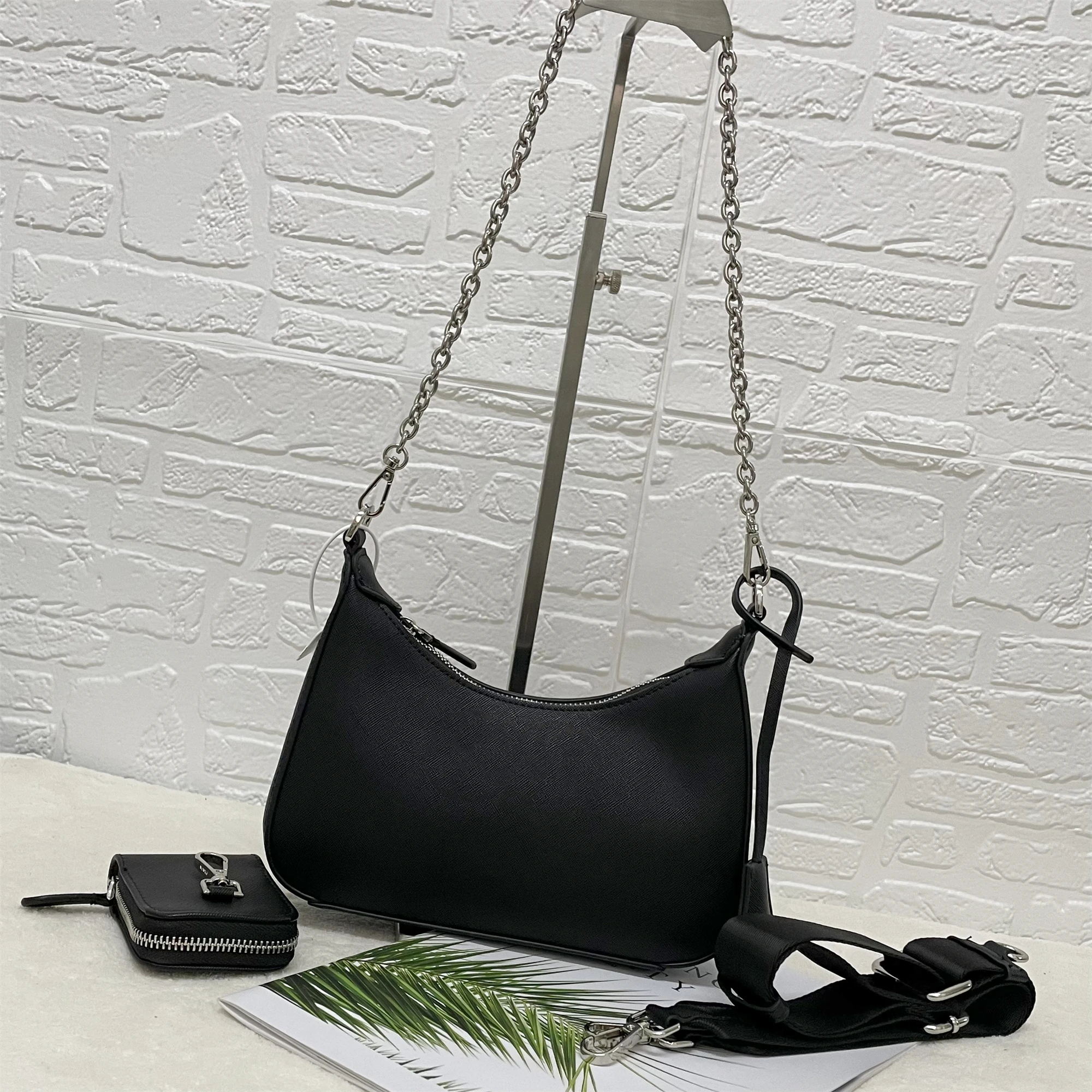 

New Ladies Multicolor Leather Shoulder Messenger Bag, Fashion Chain Multifunctional Combination Handbag + Box