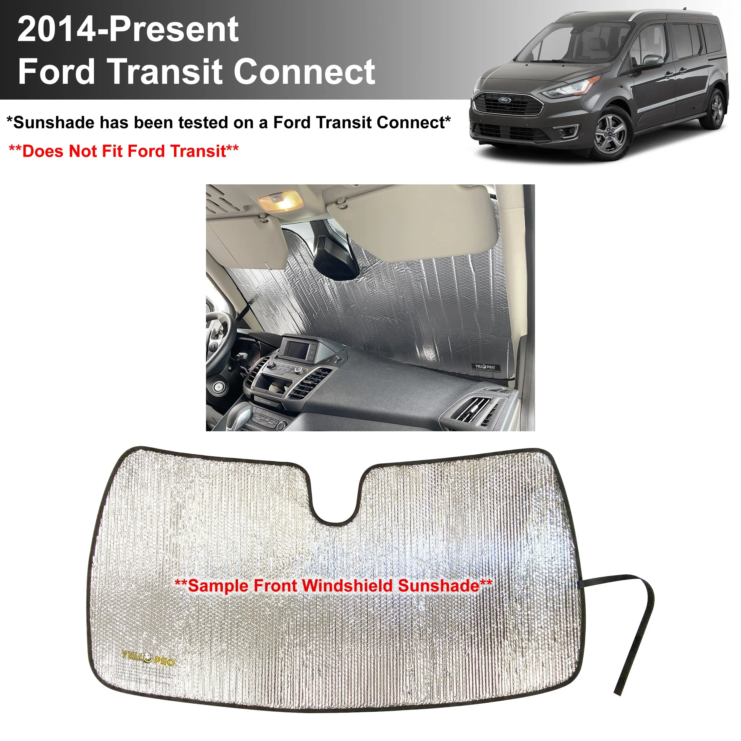 

Front Windshield Sunshade for 2014-2022 Ford Transit Connect, Panssenger, Wagon, Cargo, Minivan Free Shipping