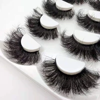 wholesale eyelashes 4 pairs 25mm super fluffy mink wispy with box dramatic volume messy long 25mm 3d mink false lashes extension