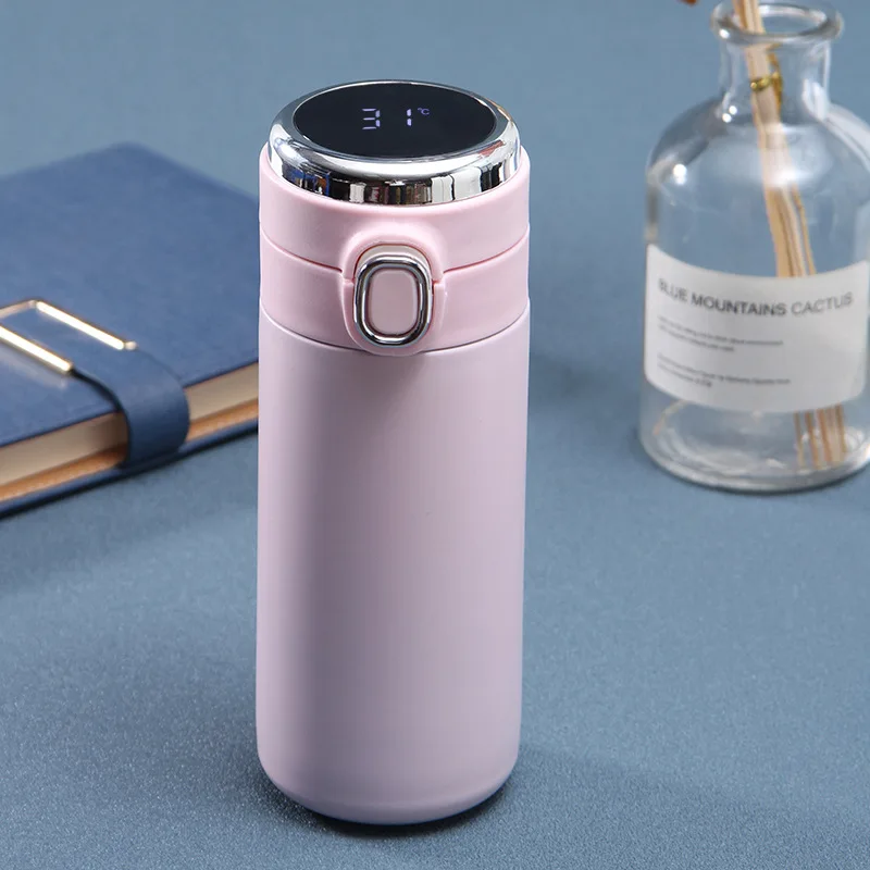 temperature marker water bottle 304 stainless steel thermos cup temperature bounce pea smart cup children's water cup wholesale