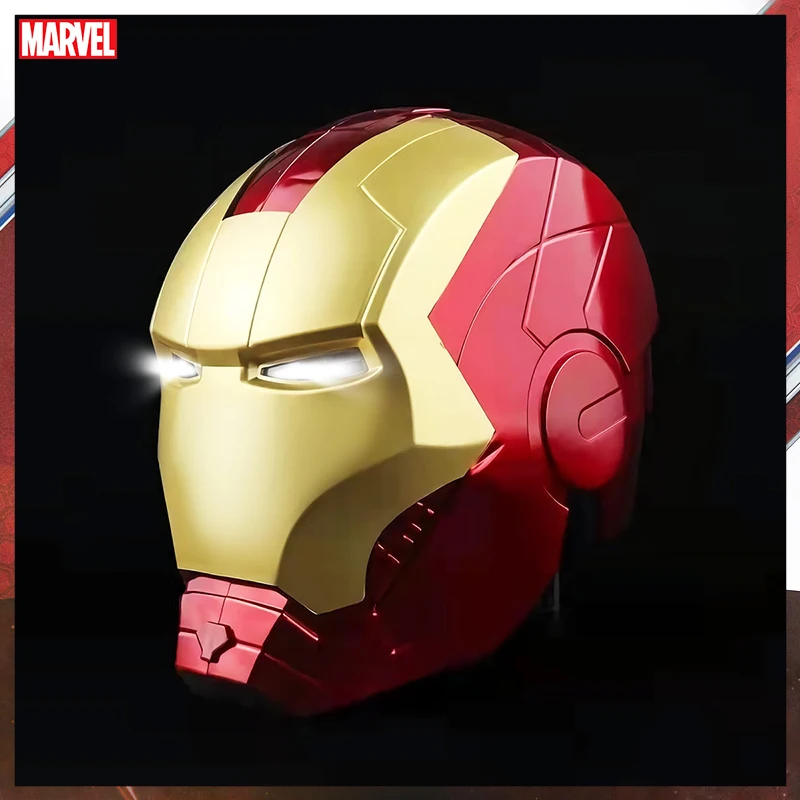 

Marvel 2023 New Super Hero Model Iron Man MK43 Helmet Electronic 1:1 Wearable LED Light Up Halloween Gift Toys Cosplay