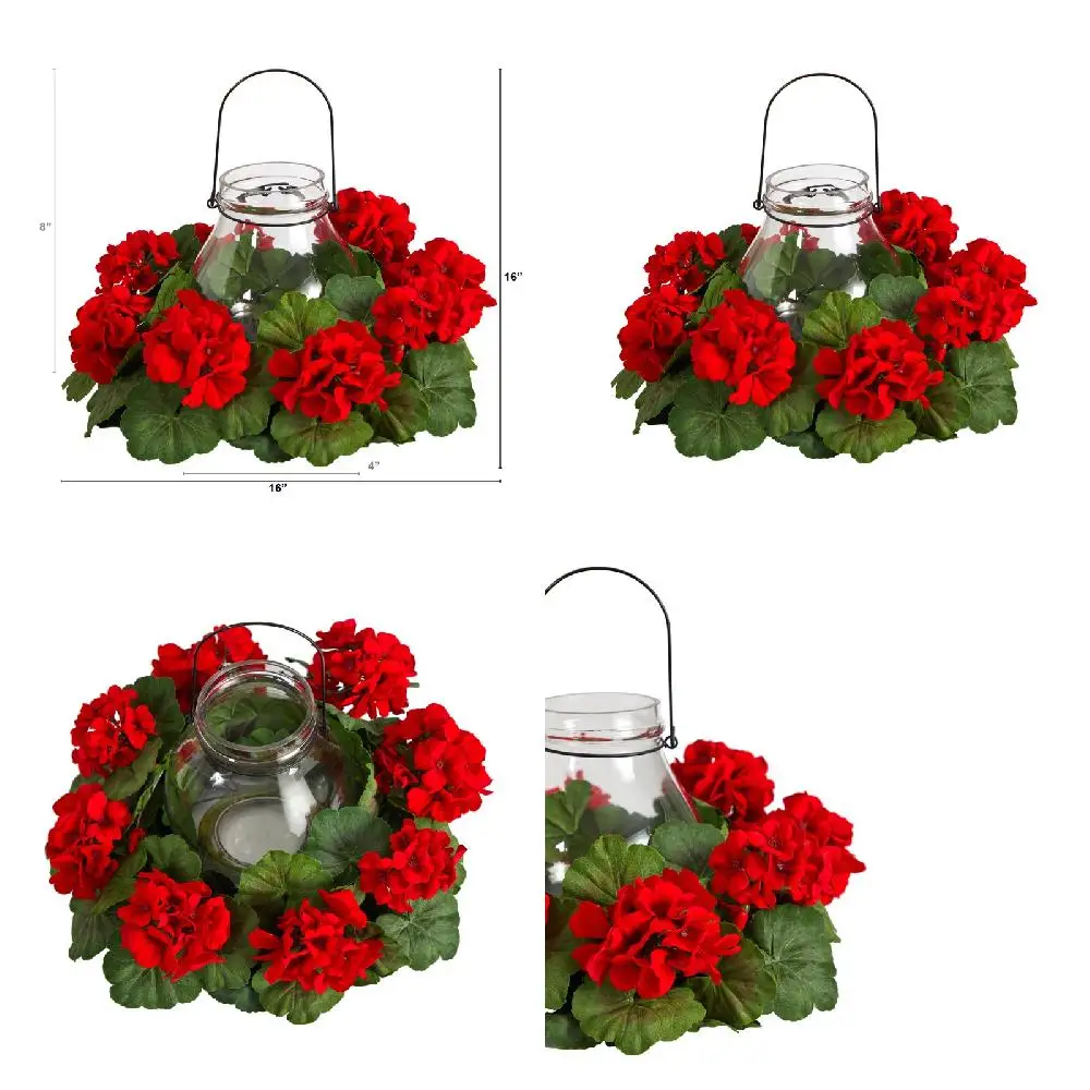 

Beautiful Home Decoration Beautiful Red Geranium Artificial Flower Candelabrum Home Decoration - Perfect for Every Room Makeover