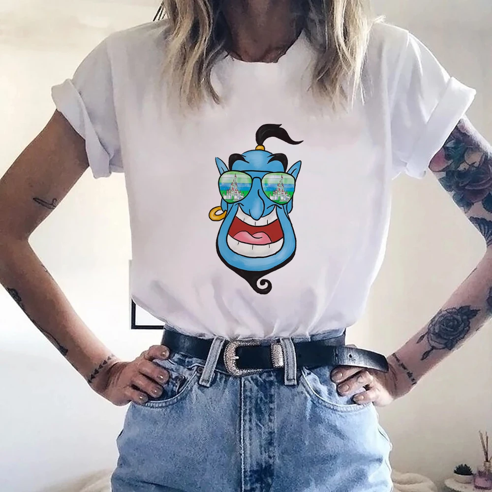 

Disney Aladdin and the Magic Lamp Hipster Female T-shirt European Style Harajuku High Street Casual T Shirt Women Free Shipping