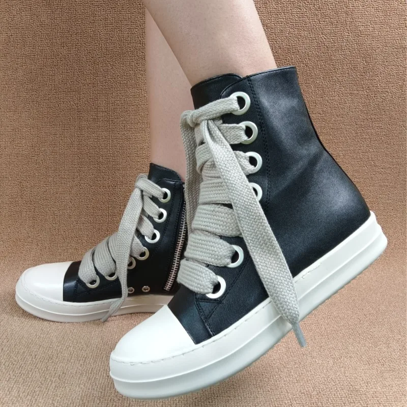 

Maogu Platform Men's Shoes Women Sneaker Designed Causal Flats Zip Ankle Boot Thick Laces 2023 High Top Sneakers Botas Size 44