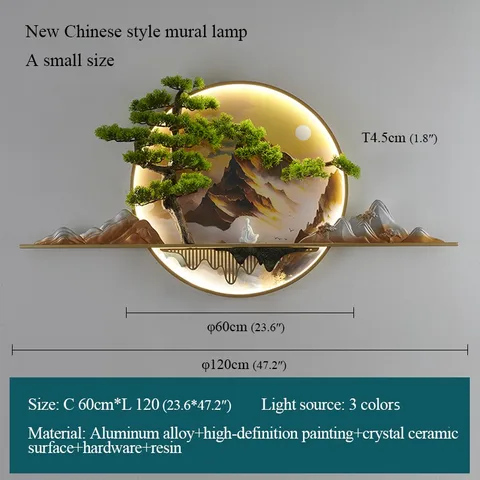 Современная фотография OUFULA, настенная лампа-бра с искусственным ландшафтом в китайском стиле для дома, гостиной, кабинета, спальни, Декор
