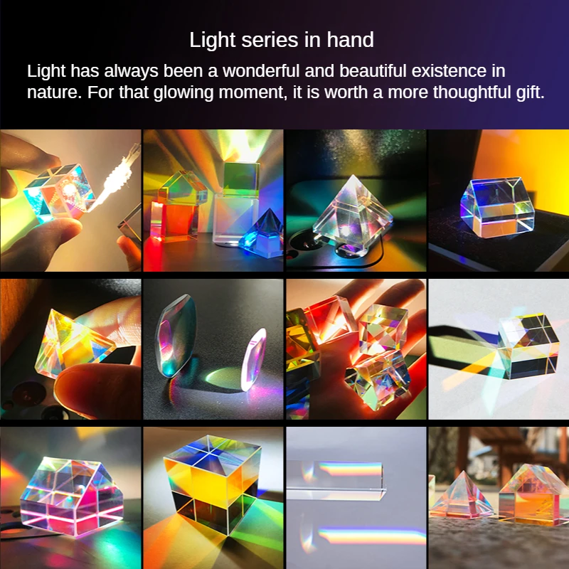 15mm Science Cube Optical Prism Photography Hexahedral Prism Home Decor Prism Glass