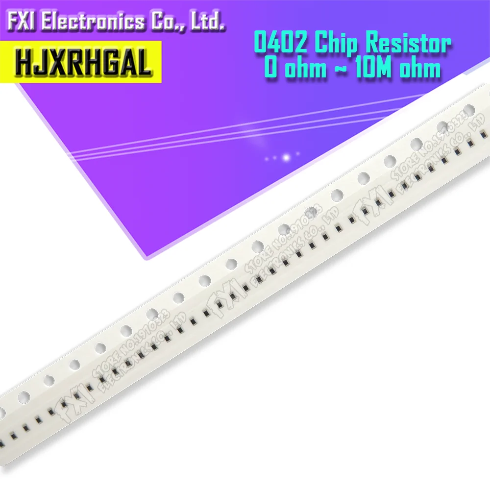 

100Pcs 0402 SMD 1/4W 0R ~ 10M chip resistor 0 10R 100R 220R 330R 470R 1K 4.7K 10K 47K 100K 0 10 100 330 470 ohm 5%