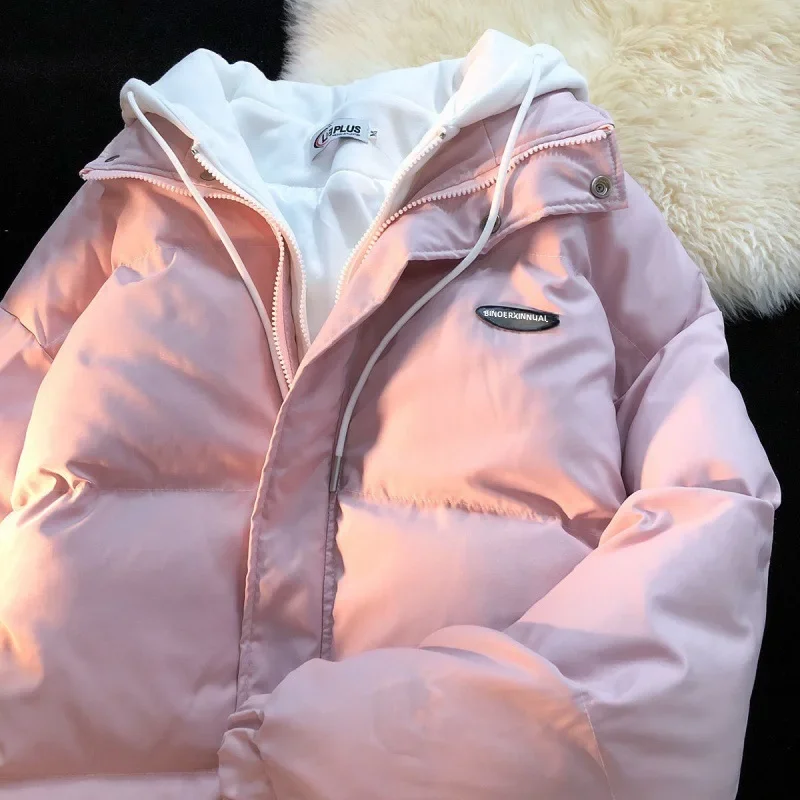 Иллюзионное хлопковое пальто свободного кроя с капюшоном 300 кг женская одежда из