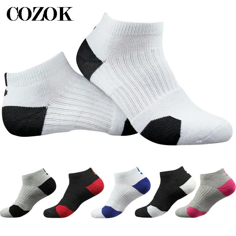 

2 Pairs Super Elite Men Cotton Basketball Ankle Socks Work Walking Hiking Sport Sock Sports Mens Cycling Cushioned Terry Damper