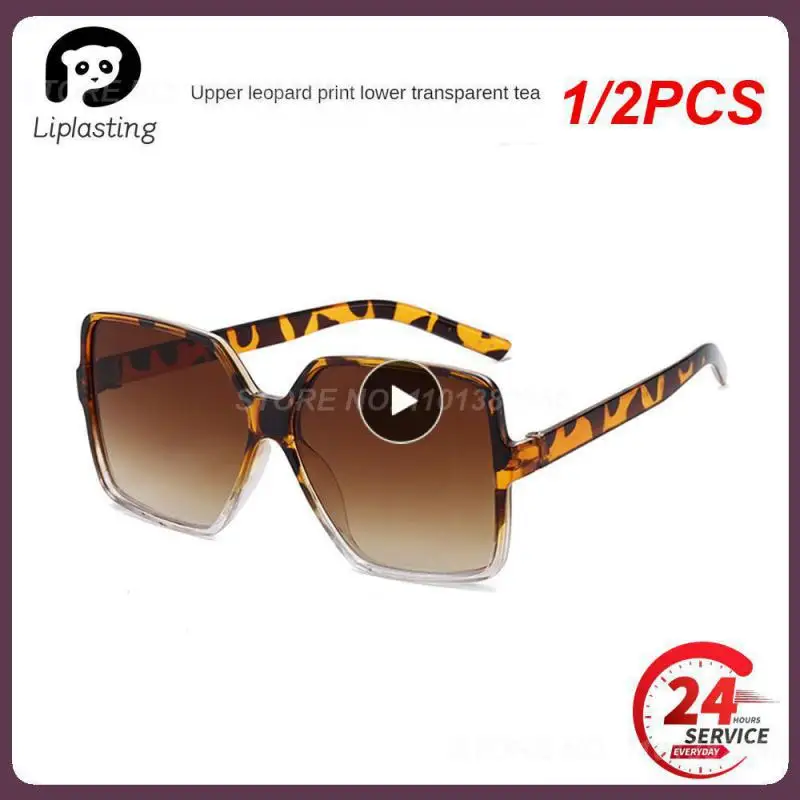 

Женские солнцезащитные очки большого размера, роскошные дизайнерские винтажные Квадратные Классические солнечные очки для вождения, UV400, в большой оправе, 1/2 шт.